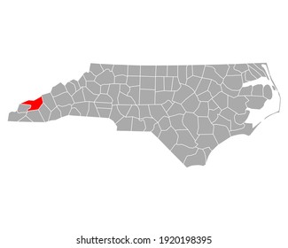 Map of Swain in North Carolina on white