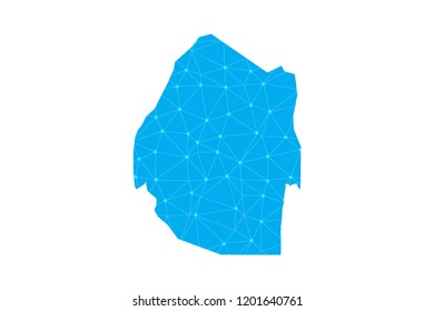 Map of Swaziland from Polygonal wire frame low poly mesh,Swaziland map Vector Illustration EPS10.