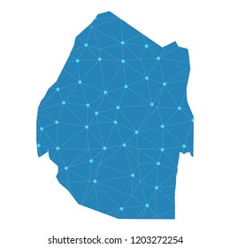 Map of Swaziland from Polygonal wire frame low poly mesh,Swaziland map Vector Illustration EPS10.