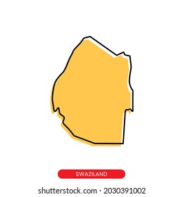 Map of Swaziland vector design template. Simple style with editable stroke.