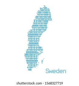 Map Sweden Binary Code Vector Illustration Stock Vector (royalty Free 