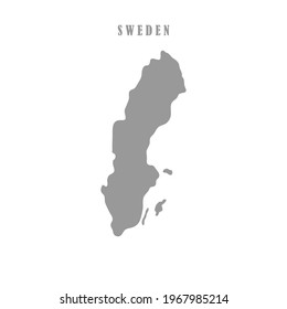 Map of Sweden Flat Design Icon Vector