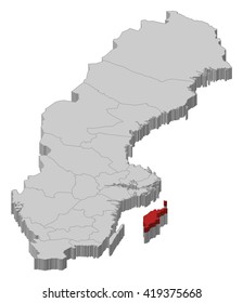 Map - Sweden, Gotland County - 3D-Illustration