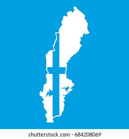Map of Sweden icon white