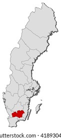 Map - Sweden, Kronoberg County