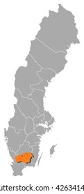 Map - Sweden, Kronoberg County