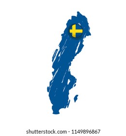 Map of Sweden with a label