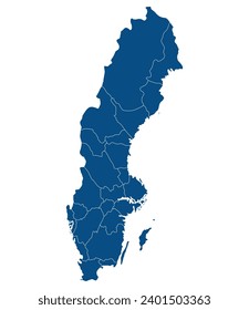 Map of Sweden. Sweden provinces map 