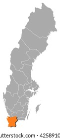 Map - Sweden, Skane County