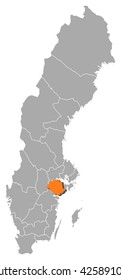 Map - Sweden, Soedermanland County
