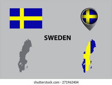 Map of Sweden and symbol