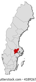 Map - Sweden, Vaermland County