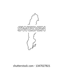 Map of Sweden vector icon. 