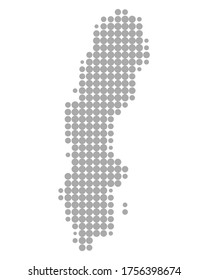 Map of Sweden as vector illustration