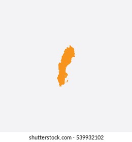 Map of Sweden Vector Illustration