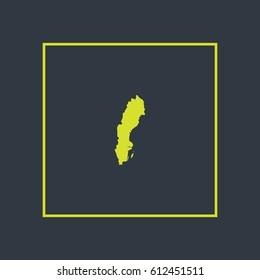Map of Sweden Vector Illustration

