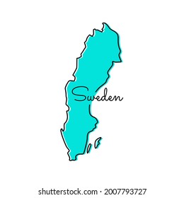 Map of Sweden Vector Illustration Design Template.