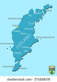 Map of Swedish isle of Gotland