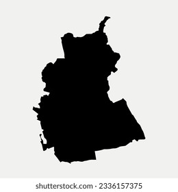 Map of Swindon - England - United Kingdom region outline silhouette graphic element Illustration template design

