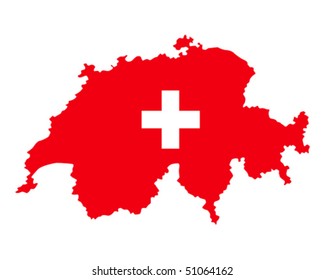 map of Swiss filled with flag of the state