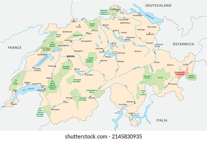 Map Of Swiss National And Nature Parks