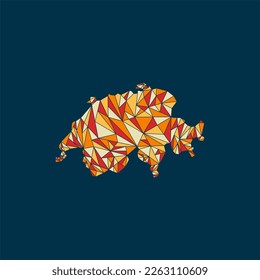 Map of swiss polygonal colorful creative design
