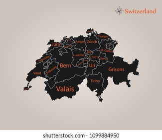 Map of Switzerland