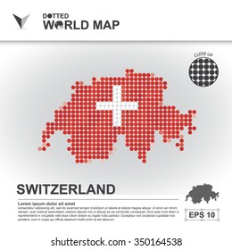 Map Of Switzerland Dotted Vector