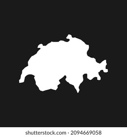 Mapa de Suiza de fondo negro