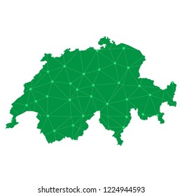 Map of Switzerland from Polygonal wire frame low poly mesh,Switzerland map Vector Illustration EPS10.