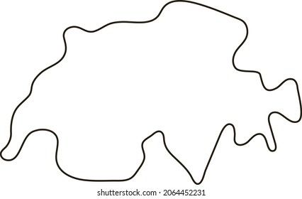 Map of Switzerland. Simple outline map vector illustration.