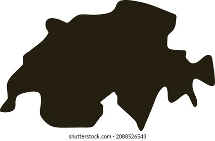 Map of Switzerland. Solid black map vector illustration