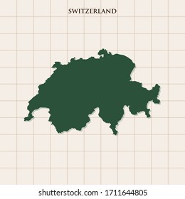 Map of Switzerland vector design template