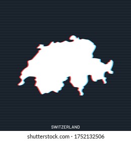 Map of Switzerland Vector Design Template On Dark Background.