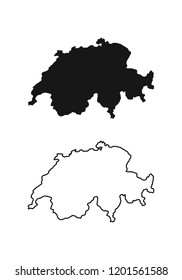 Map Of Switzerland. Vector illustration