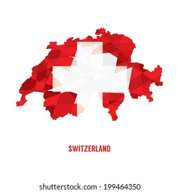 Map of Switzerland Vector Illustration 