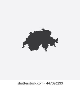 Map of Switzerland Vector Illustration