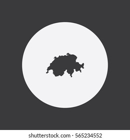 Map of Switzerland Vector Illustration

