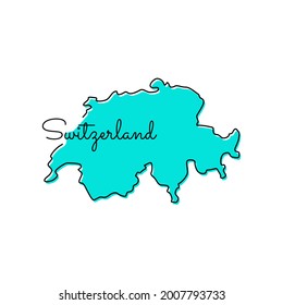 Map of Switzerland Vector Illustration Design Template.
