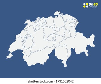 Karte des Schweizer Vektors auf blau