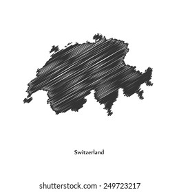 Map of Switzerland for your design, concept Illustration.