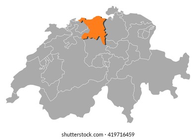 Map - Swizerland, Aargau