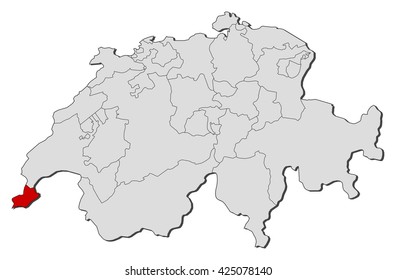 Map - Swizerland, Geneva