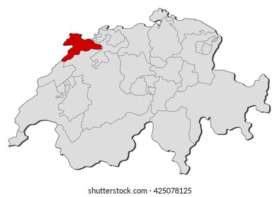 Map - Swizerland, Jura