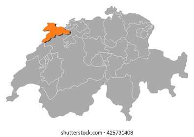 Map - Swizerland, Jura