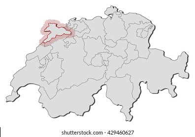 Map - Swizerland, Jura