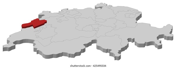 Map - Swizerland, Neuchatel