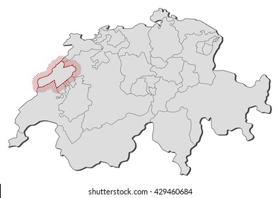 Map - Swizerland, Neuchatel