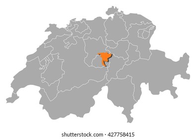 Map - Swizerland, Nidwalden