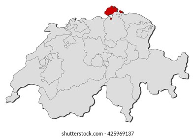 Map - Swizerland, Schaffhausen